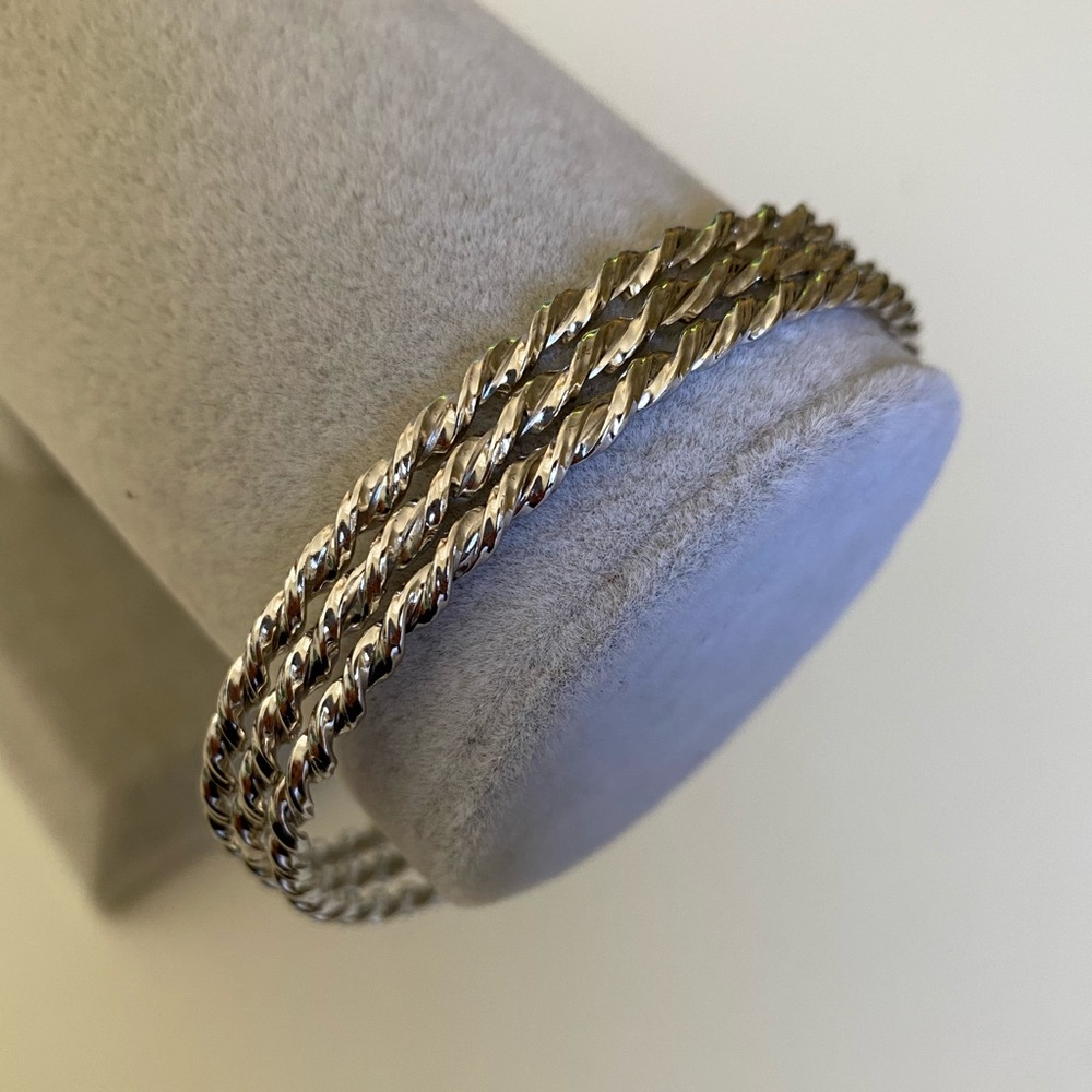 3 925 Silver handmade twist twisted bangles hand made